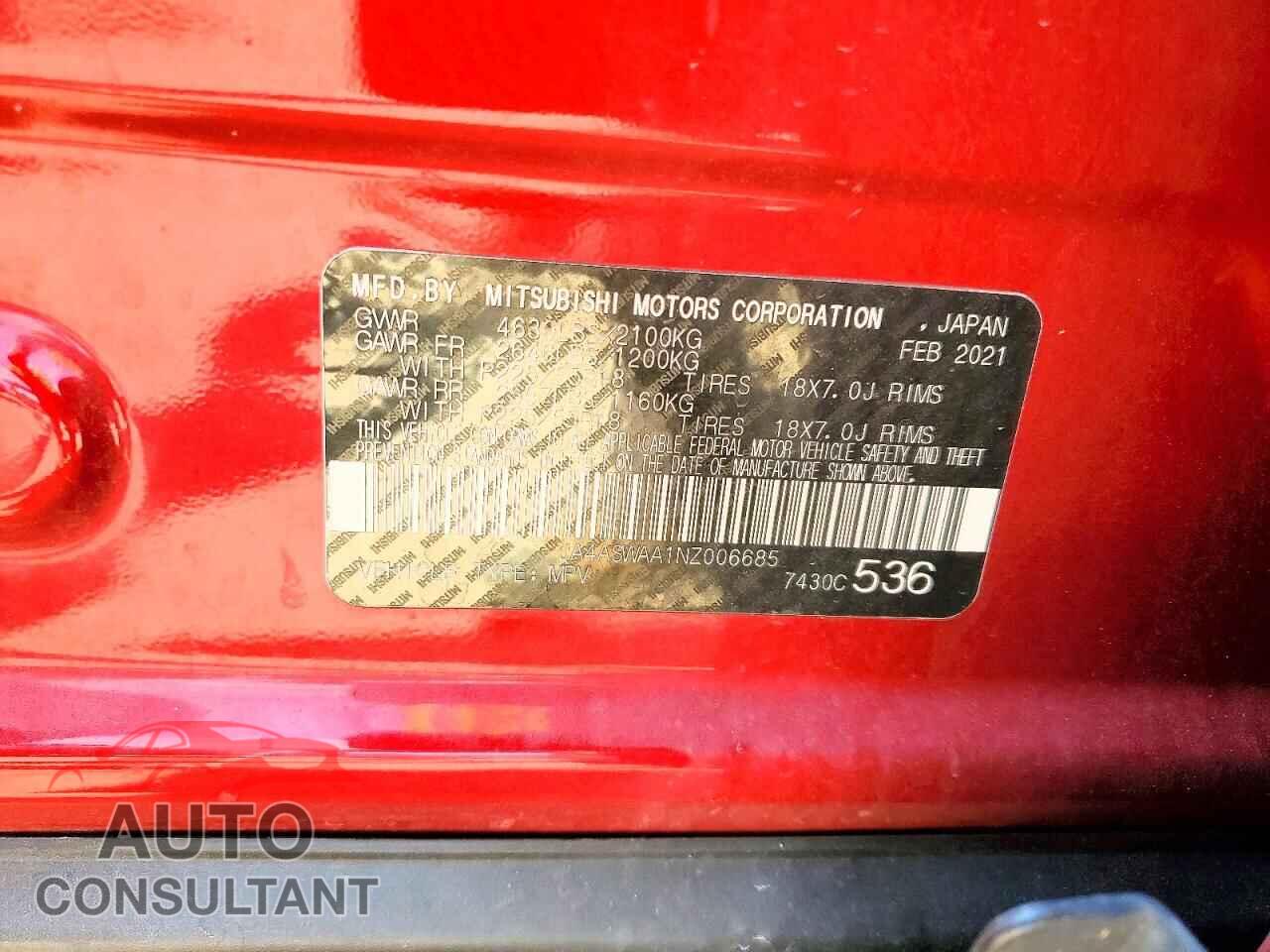MITSUBISHI ECLIPSE 2022 - JA4ASWAA1NZ006685