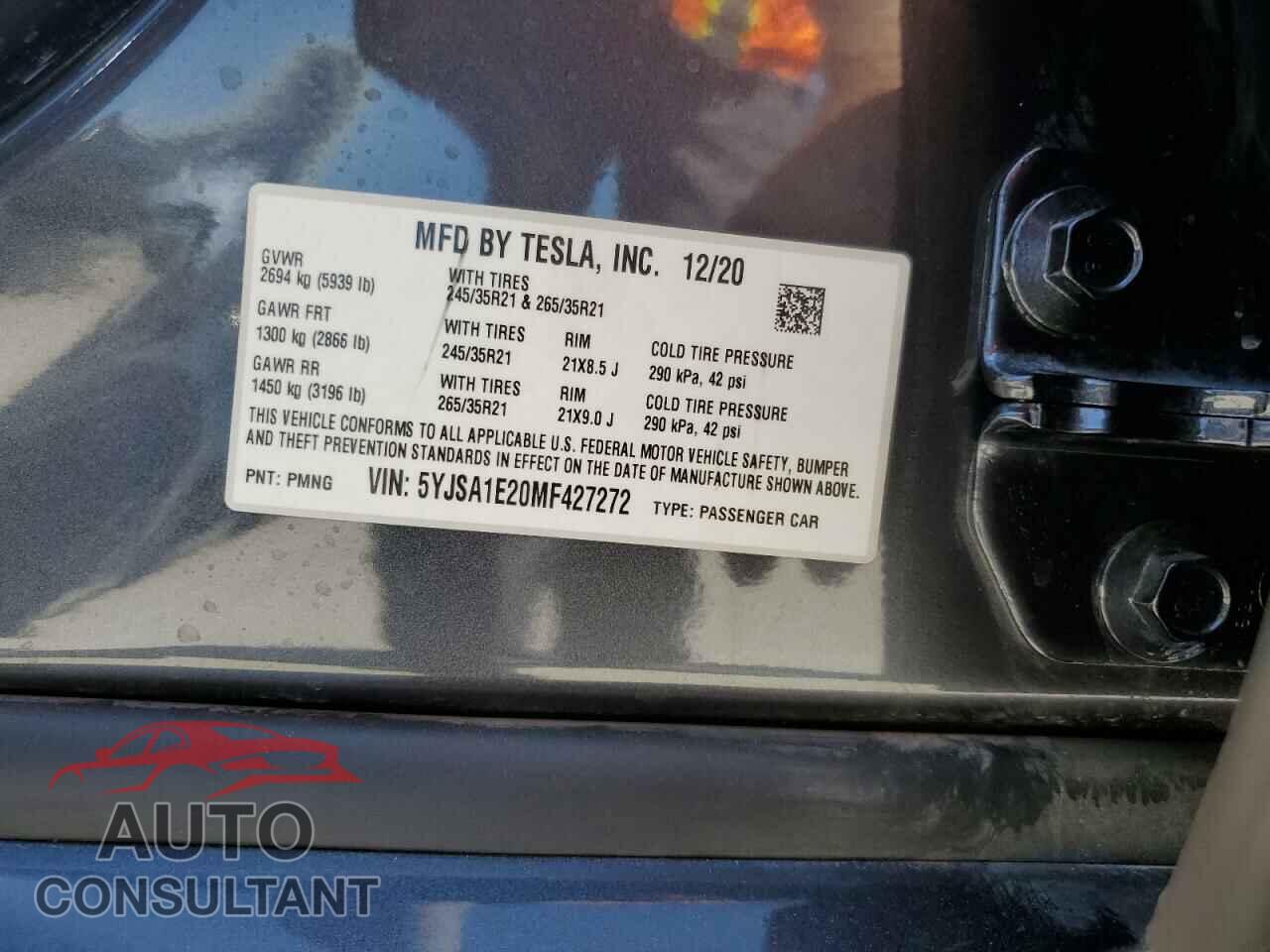TESLA MODEL S 2021 - 5YJSA1E20MF427272