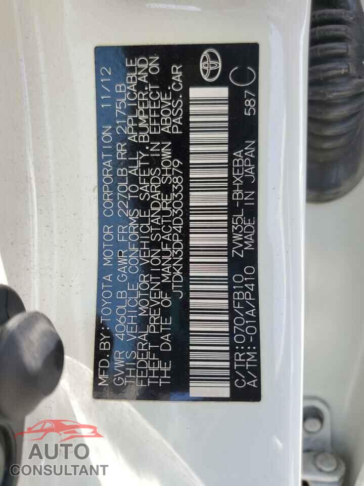 TOYOTA PRIUS 2013 - JTDKN3DP4D3033879