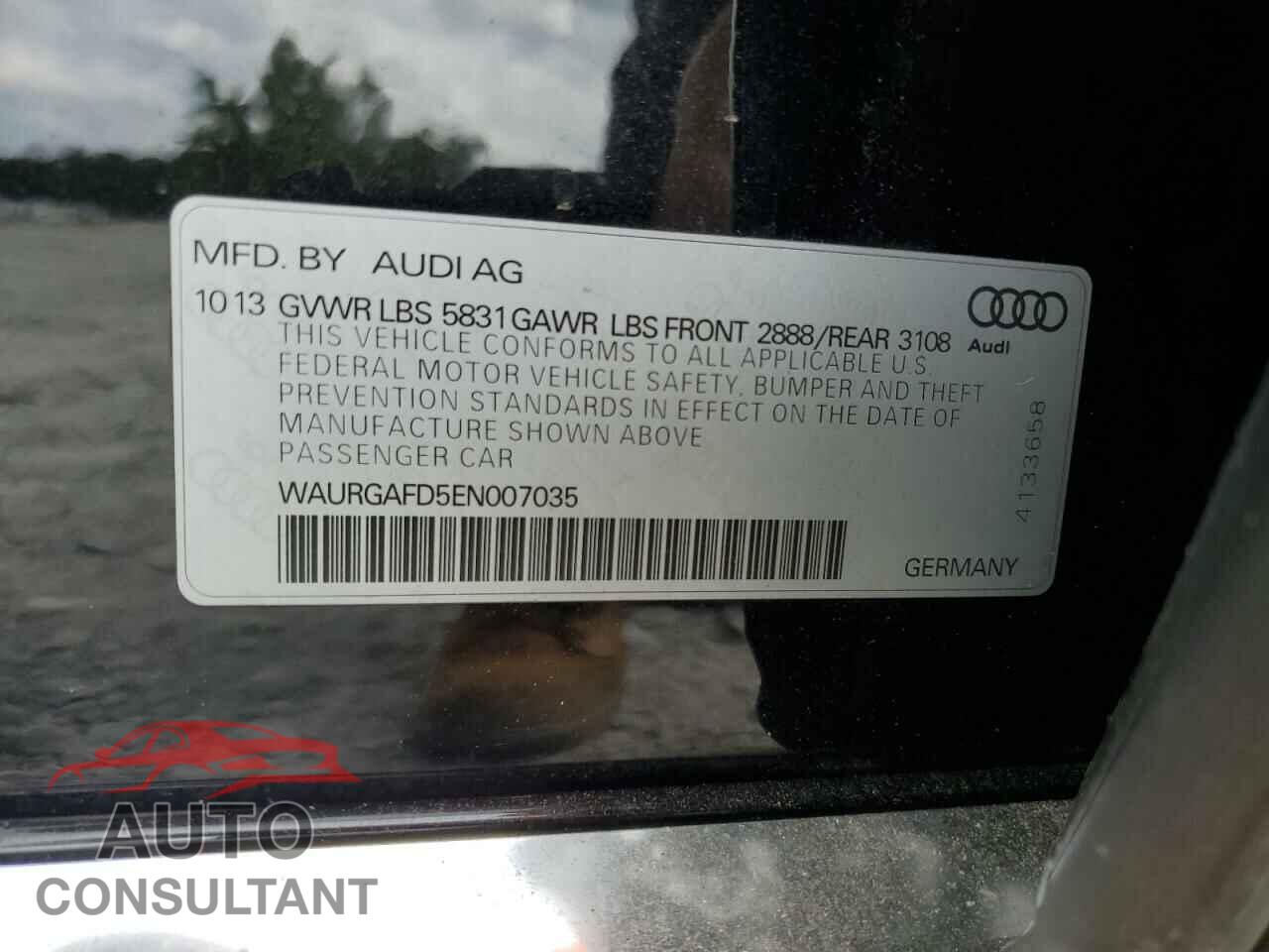 AUDI A8 2014 - WAURGAFD5EN007035