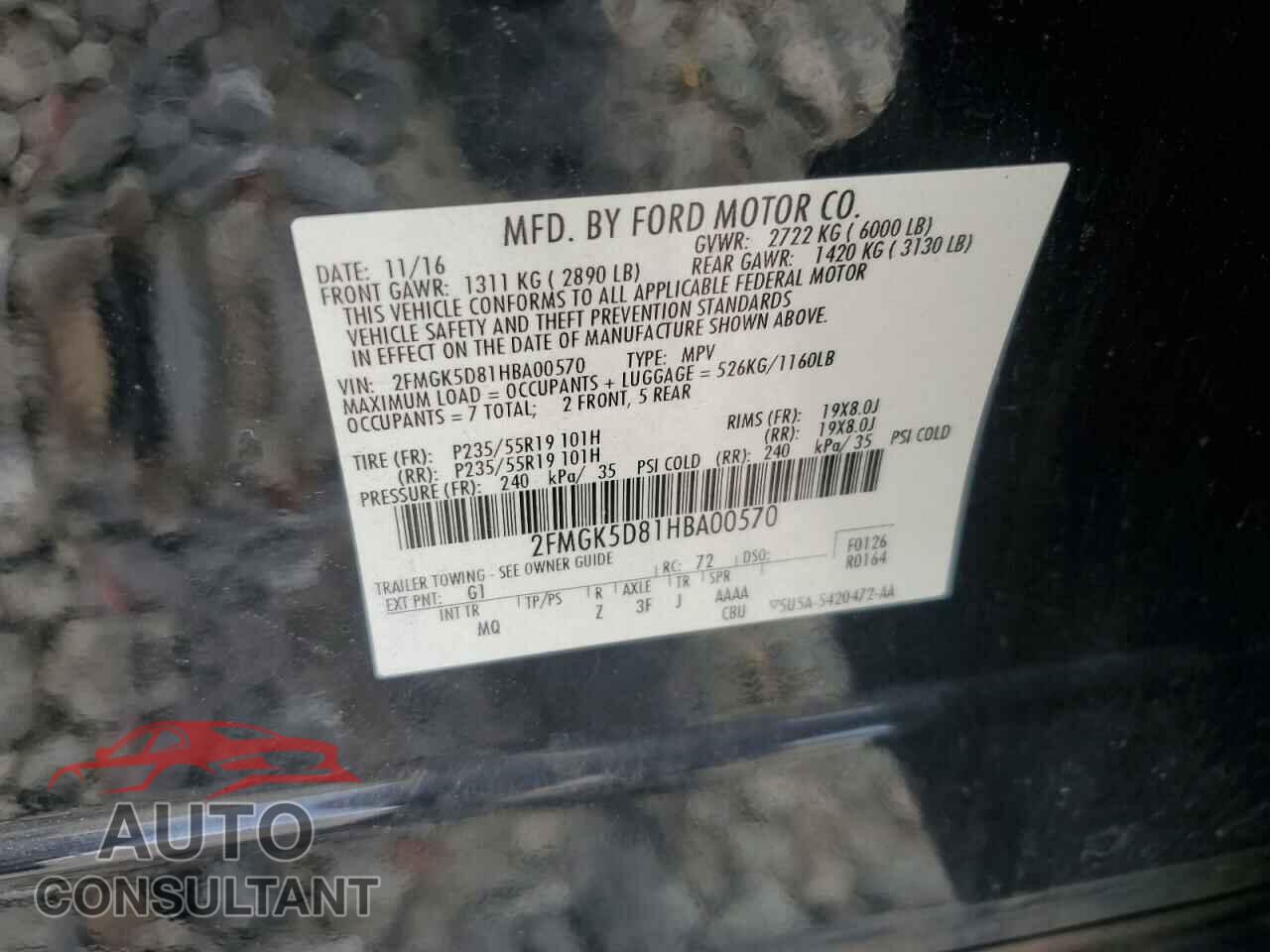 FORD FLEX 2017 - 2FMGK5D81HBA00570