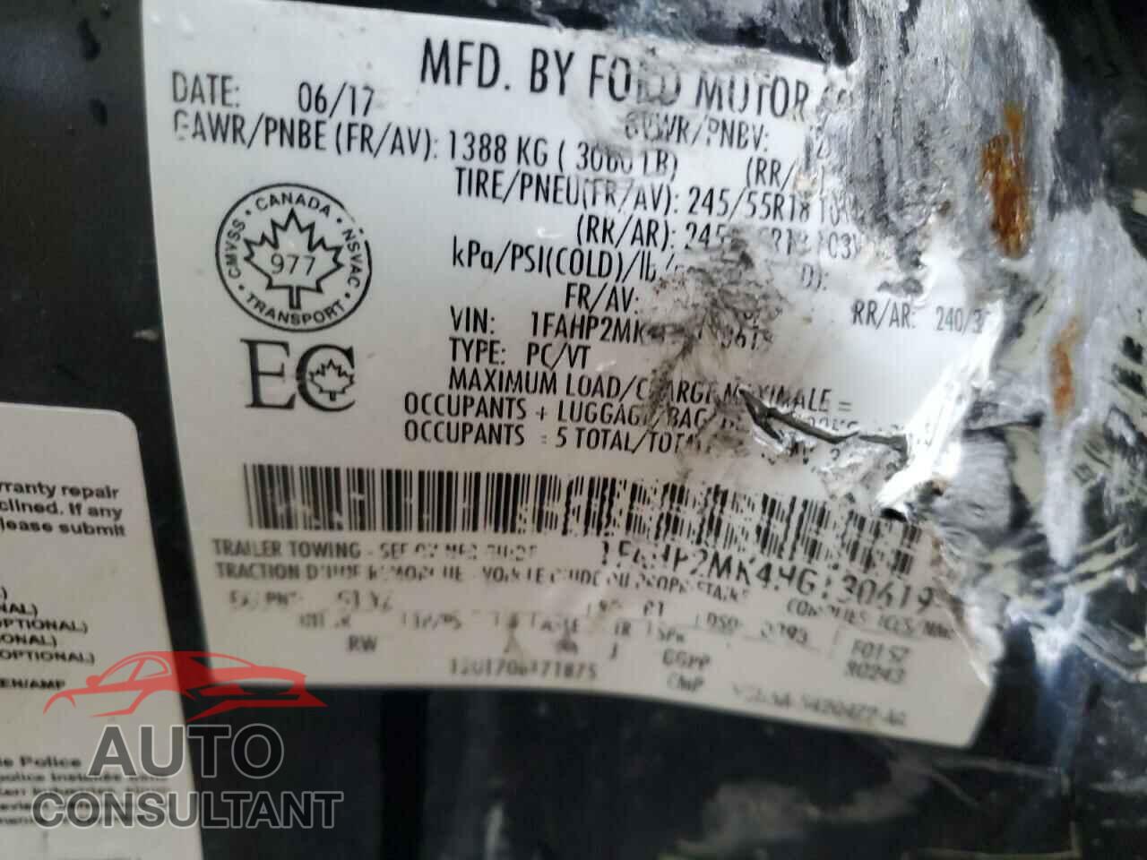 FORD TAURUS 2017 - 1FAHP2MK4HG130619