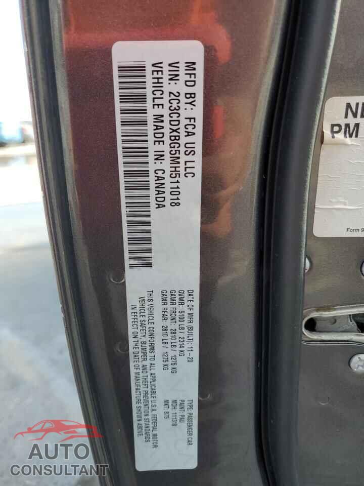 DODGE CHARGER 2021 - 2C3CDXBG5MH511018