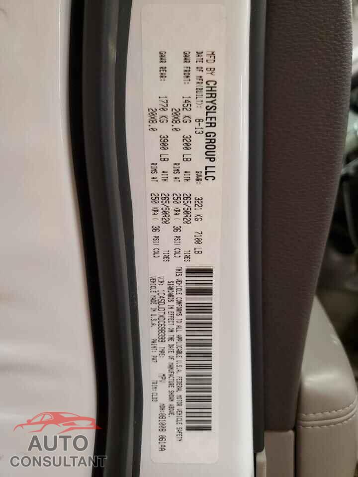 DODGE DURANGO 2013 - 1C4SDJDTXDC698399