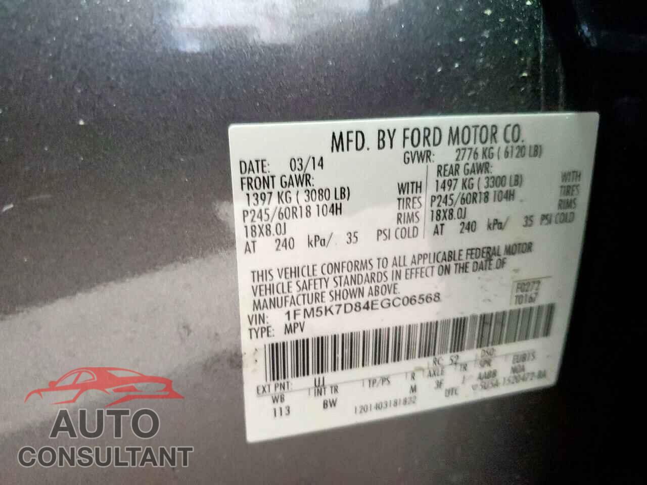 FORD EXPLORER 2014 - 1FM5K7D84EGC06568