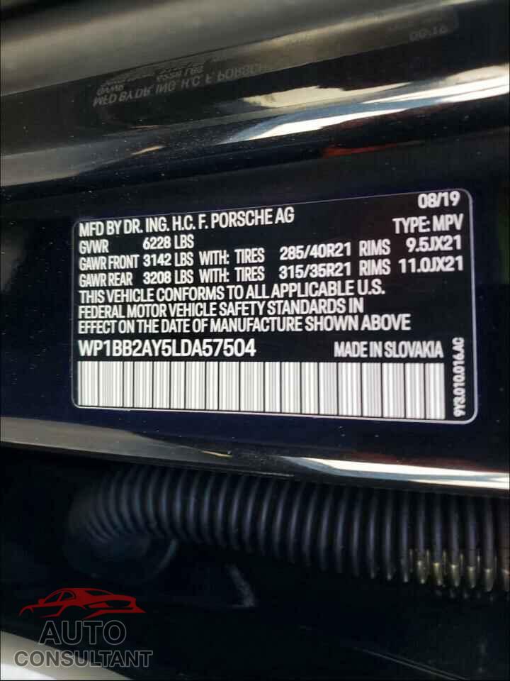 PORSCHE CAYENNE 2020 - WP1BB2AY5LDA57504