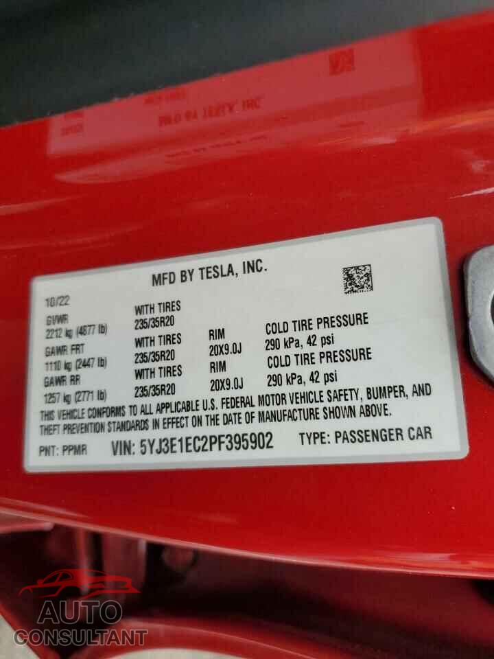 TESLA MODEL 3 2023 - 5YJ3E1EC2PF395902