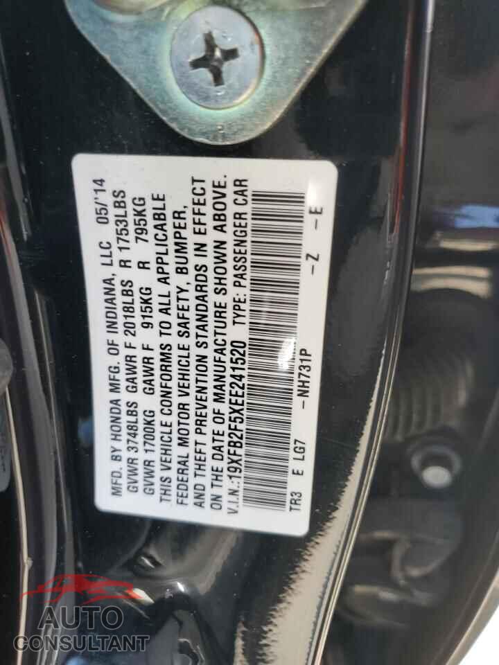 HONDA CIVIC 2014 - 19XFB2F5XEE241520