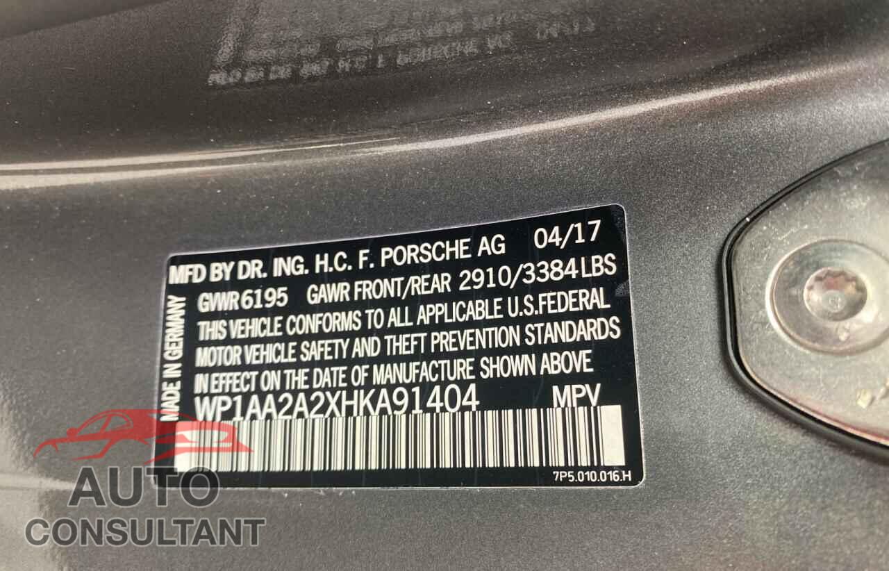 PORSCHE CAYENNE 2017 - WP1AA2A2XHKA91404