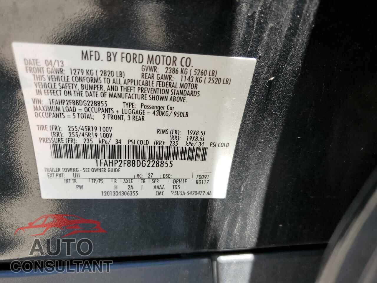 FORD TAURUS 2013 - 1FAHP2F88DG228855
