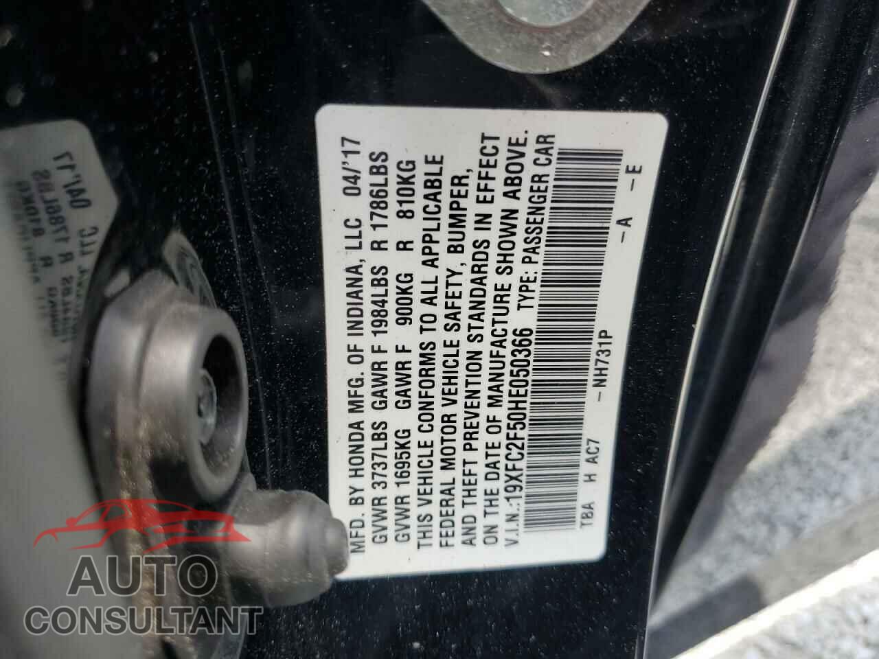 HONDA CIVIC 2017 - 19XFC2F50HE050366
