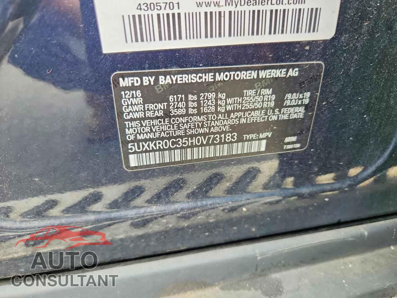 BMW X5 2017 - 5UXKR0C35H0V73183