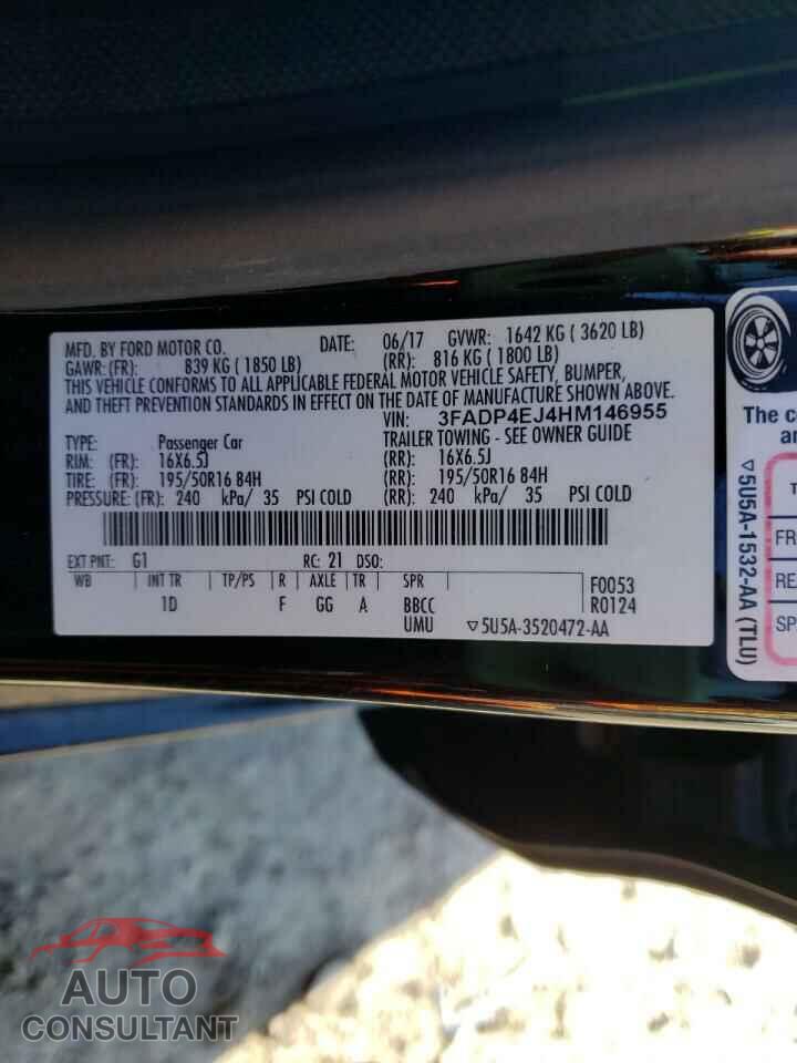 FORD FIESTA 2017 - 3FADP4EJ4HM146955