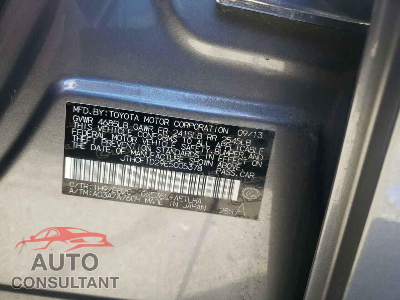 LEXUS IS 2014 - JTHCF1D29E5005378