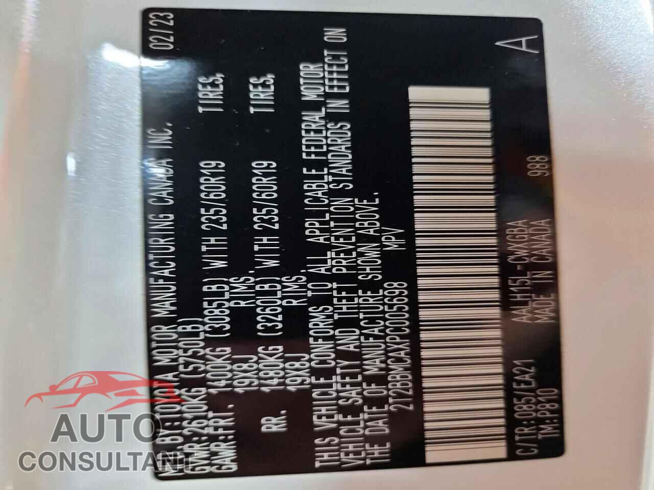 LEXUS UNKNOWN 2023 - 2T2BBMCAXPC005698