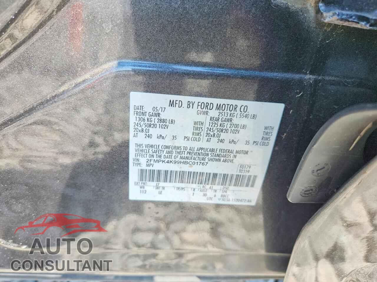 FORD EDGE 2017 - 2FMPK4K99HBC01767