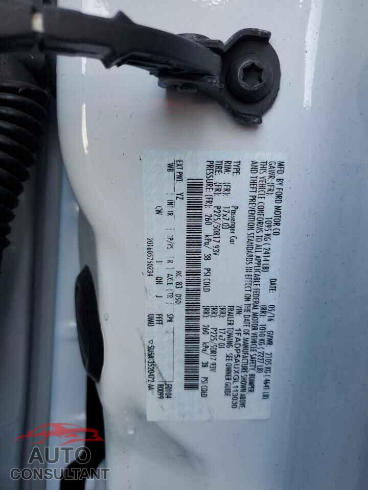 FORD CMAX 2016 - 1FADP5AUXGL113030