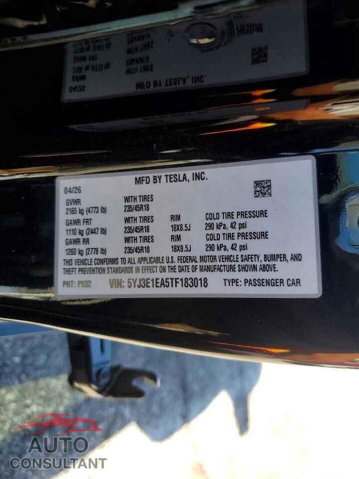 TESLA MODEL 3 2026 - 5YJ3E1EA5TF183018
