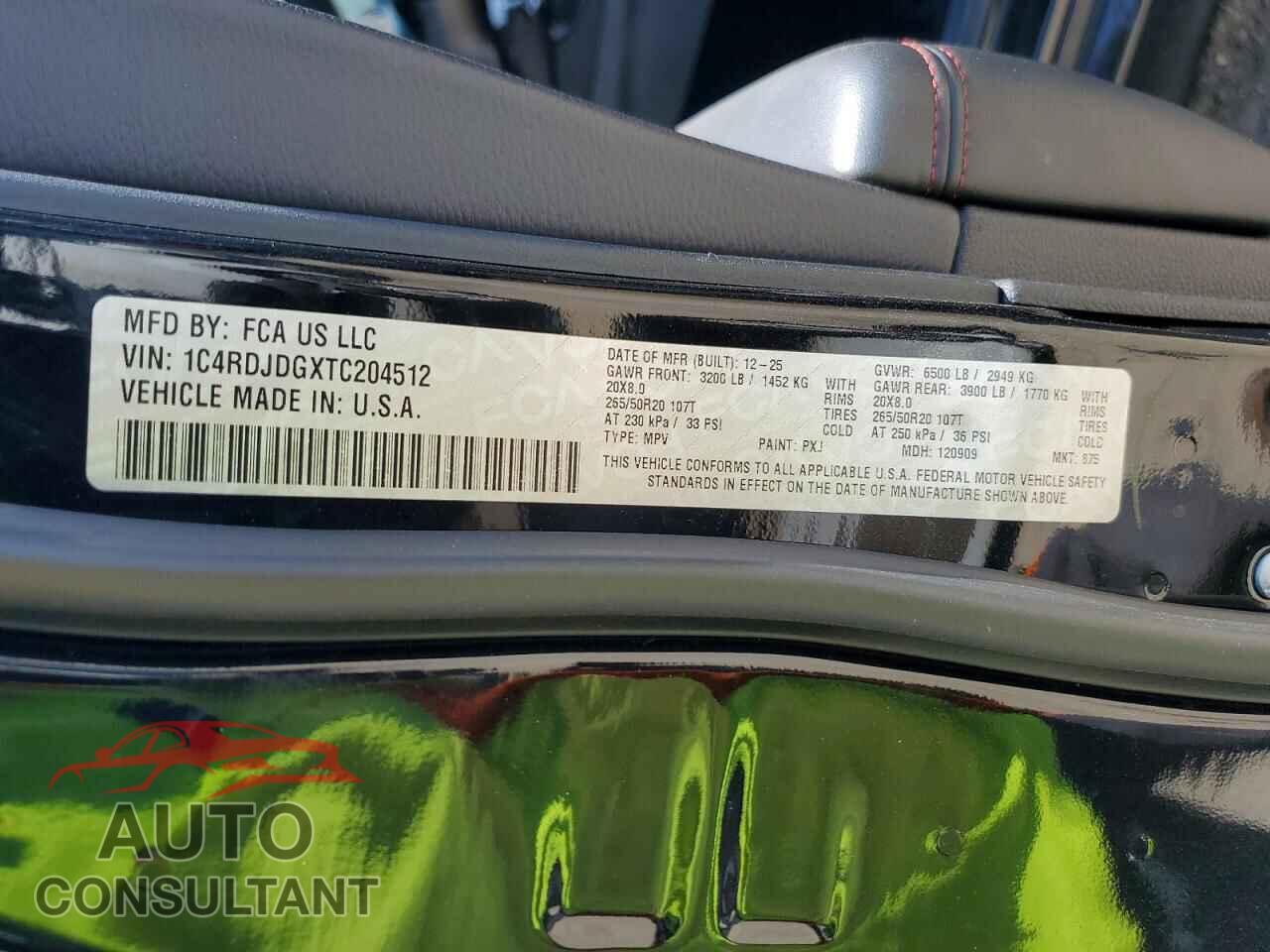 DODGE DURANGO 2026 - 1C4RDJDGXTC204512