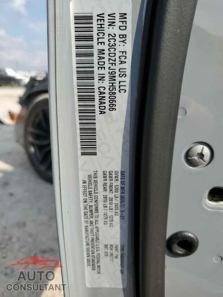 DODGE CHALLENGER 2021 - 2C3CDZFJ9MH580666