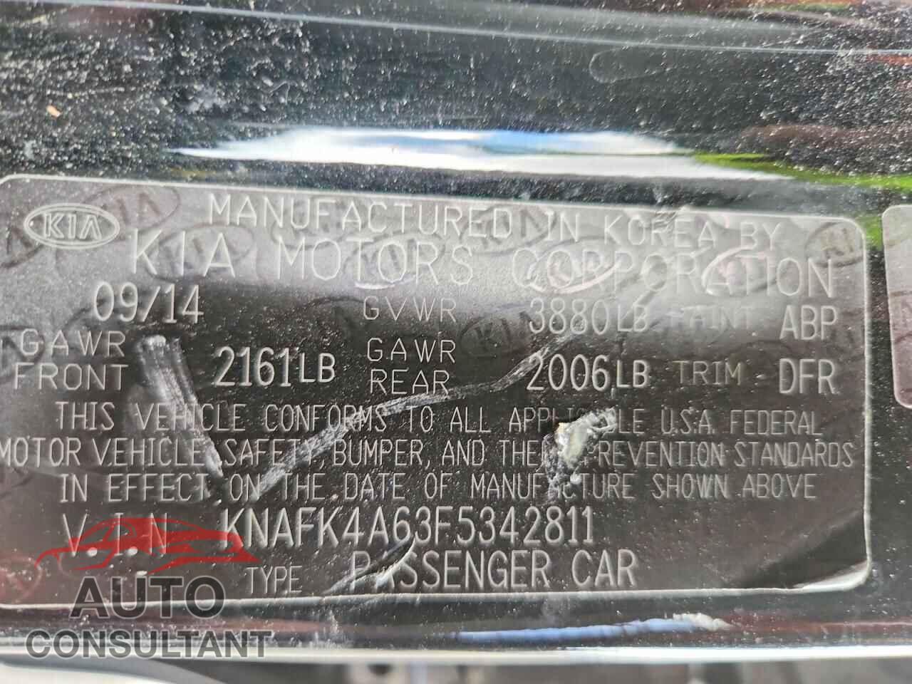 KIA FORTE 2015 - KNAFK4A63F5342811
