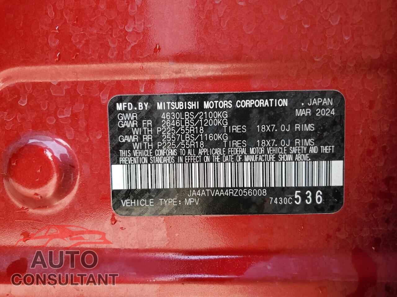 MITSUBISHI ECLIPSE 2024 - JA4ATVAA4RZ056008