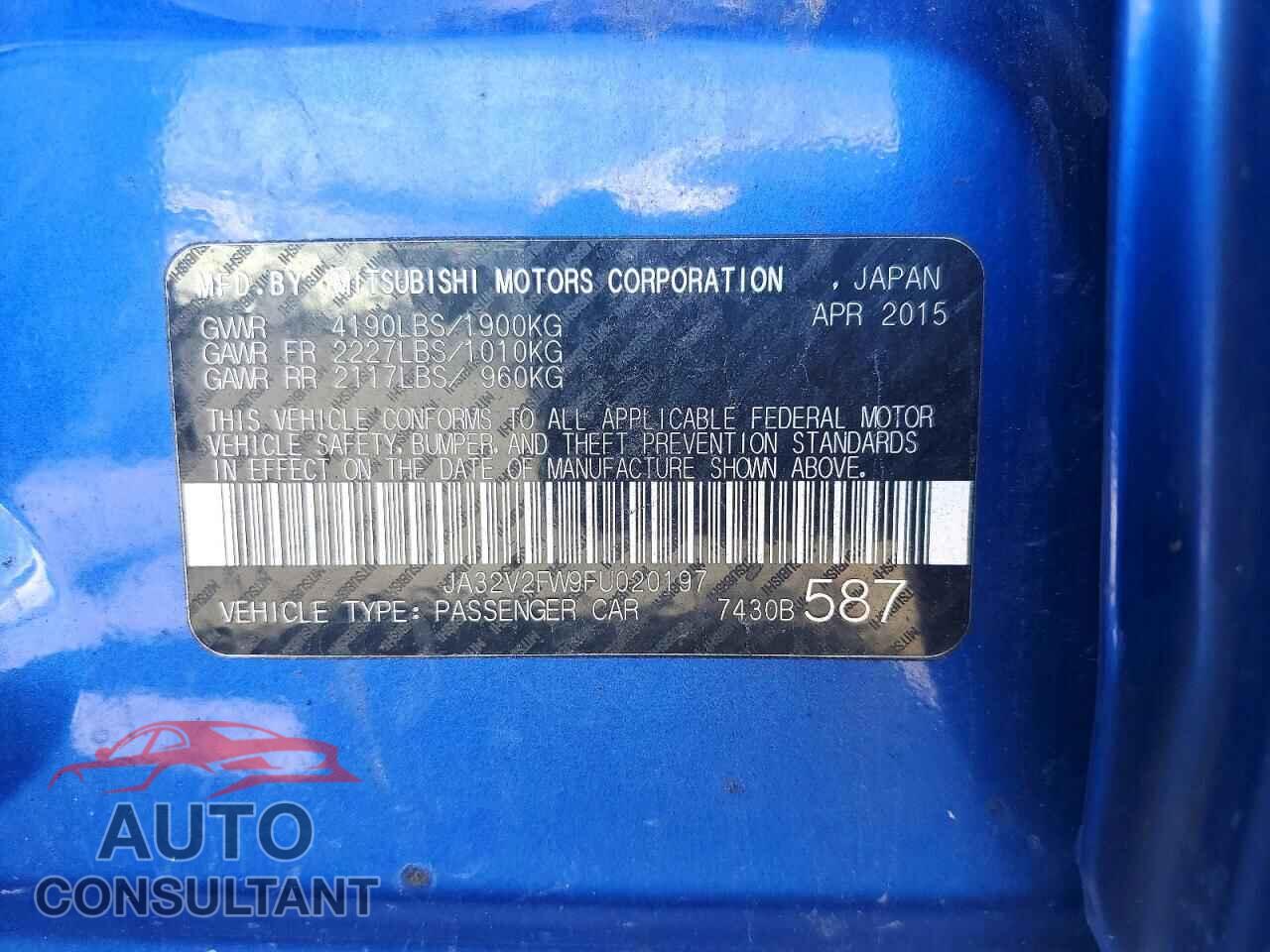 MITSUBISHI LANCER 2015 - JA32V2FW9FU020197