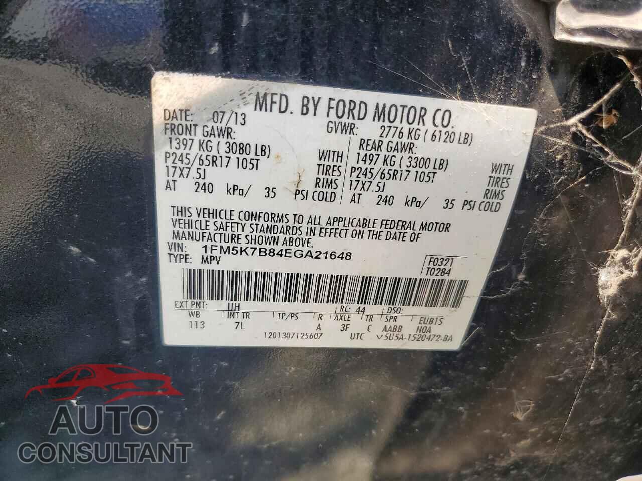 FORD EXPLORER 2014 - 1FM5K7B84EGA21648