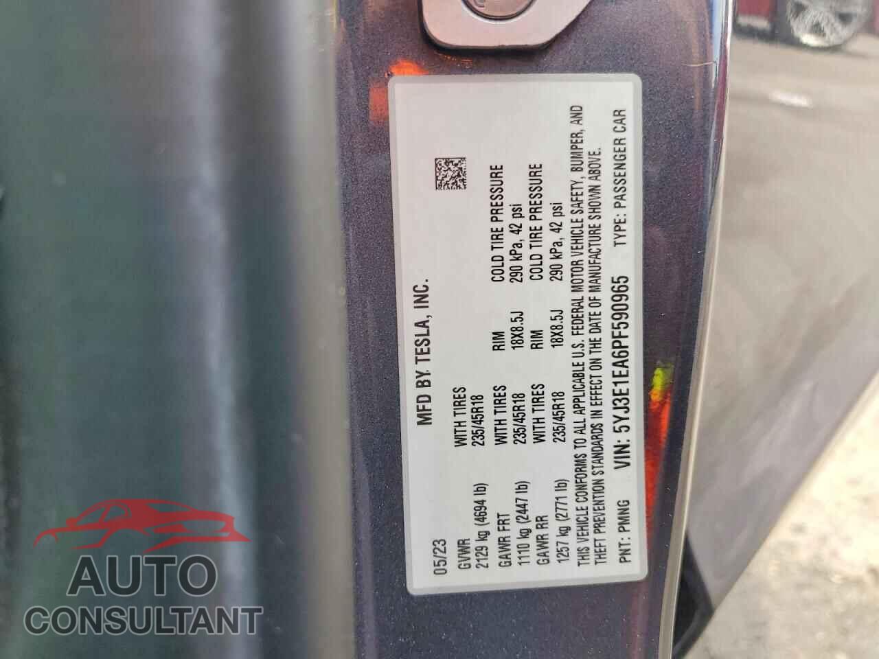 TESLA MODEL 3 2023 - 5YJ3E1EA6PF590965
