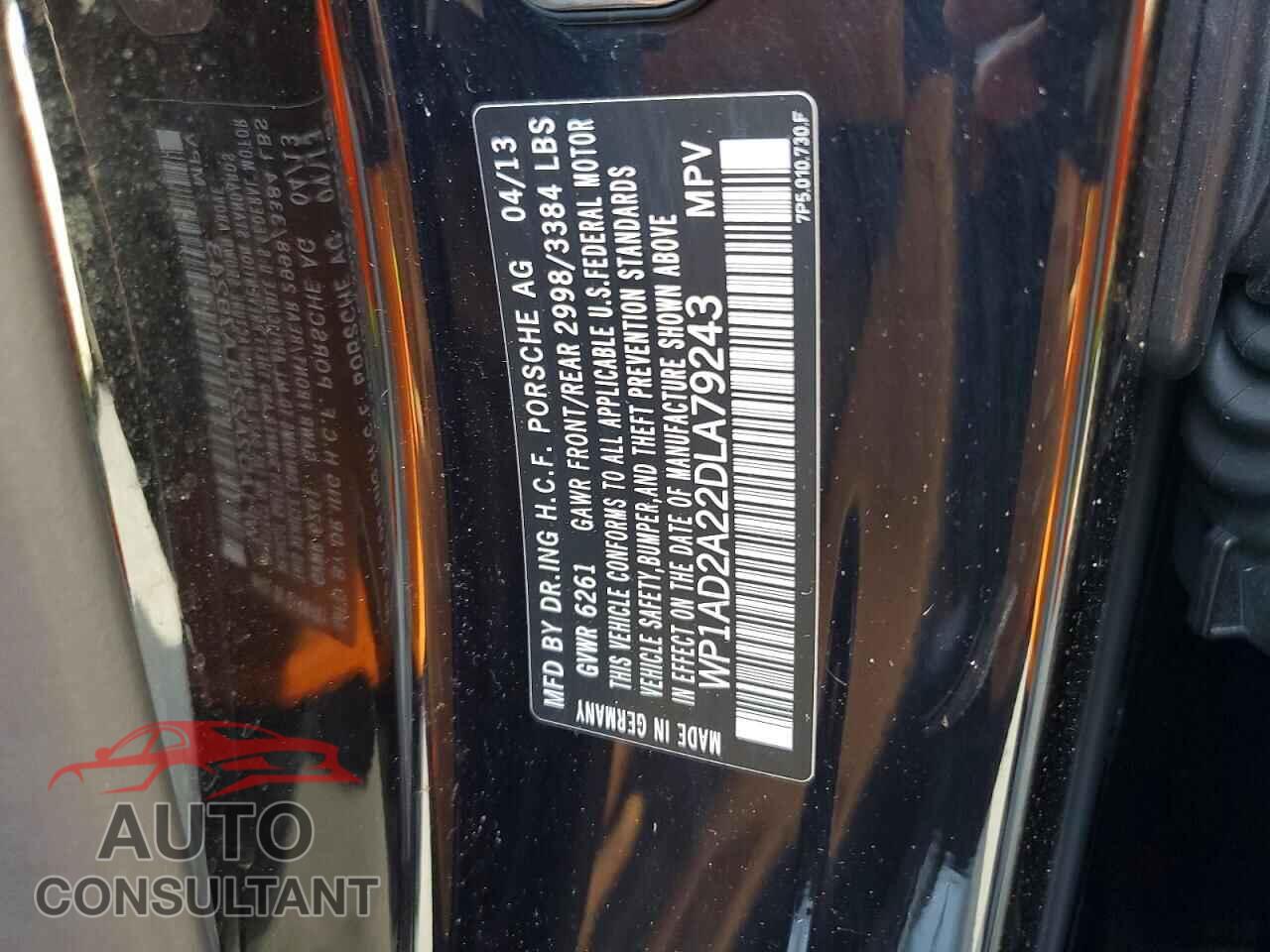 PORSCHE CAYENNE 2013 - WP1AD2A22DLA79243