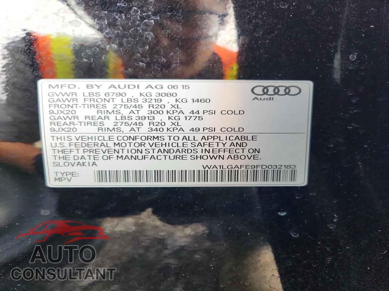 AUDI Q7 2015 - WA1LGAFE9FD032183