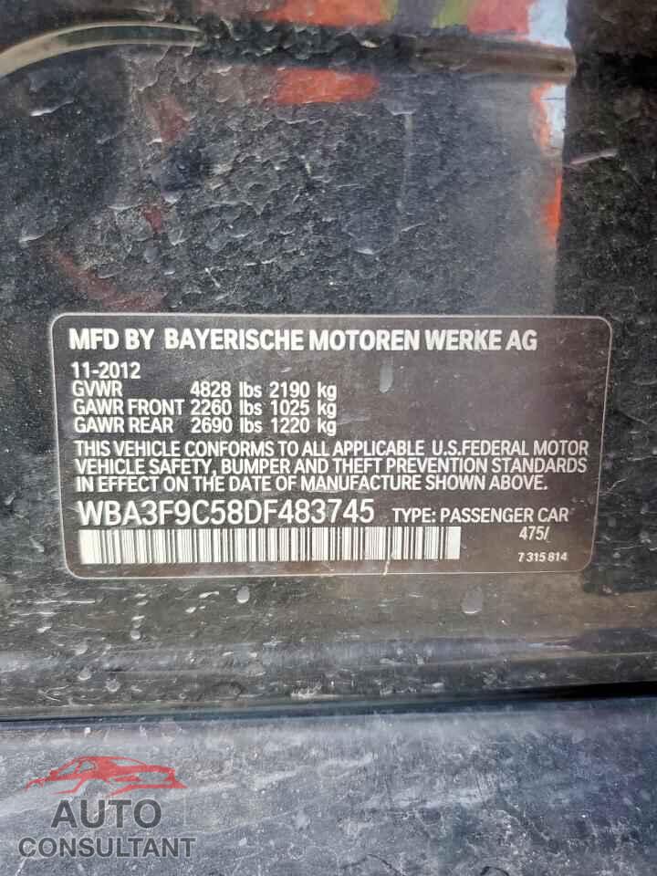 BMW 1 SERIES 2013 - WBA3F9C58DF483745