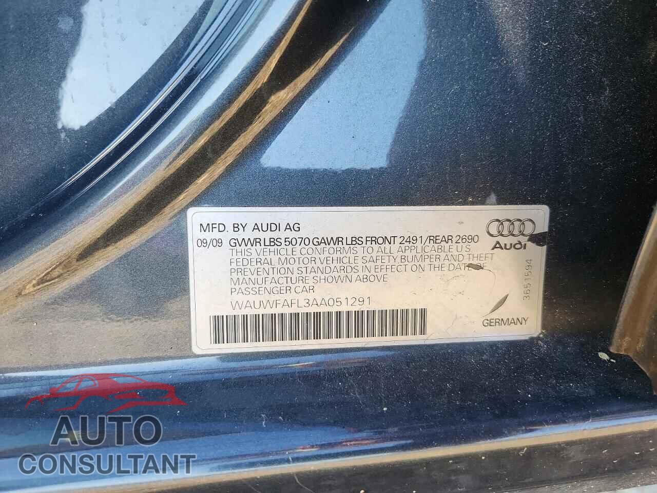 AUDI A4 2010 - WAUWFAFL3AA051291