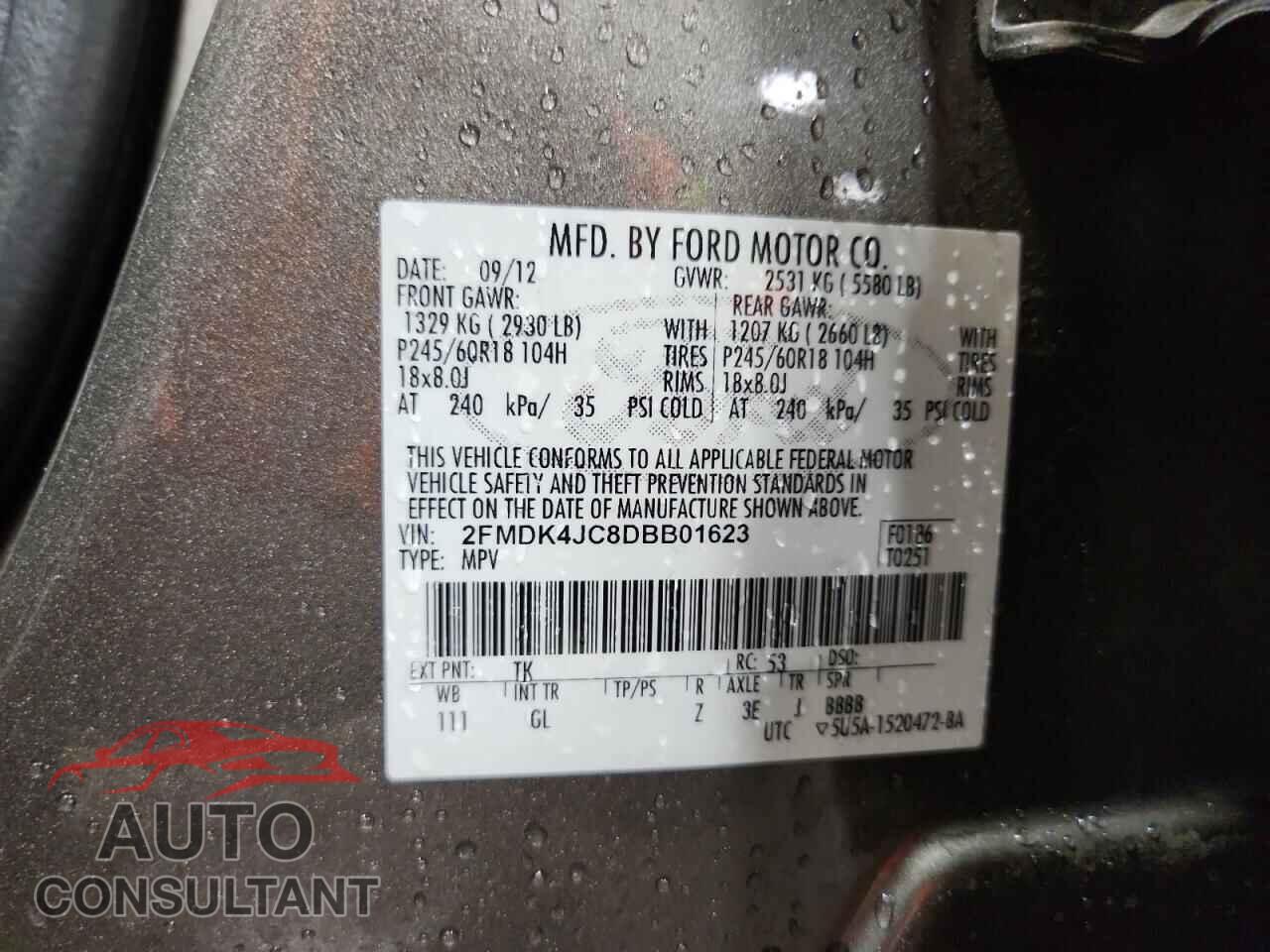 FORD EDGE 2013 - 2FMDK4JC8DBB01623