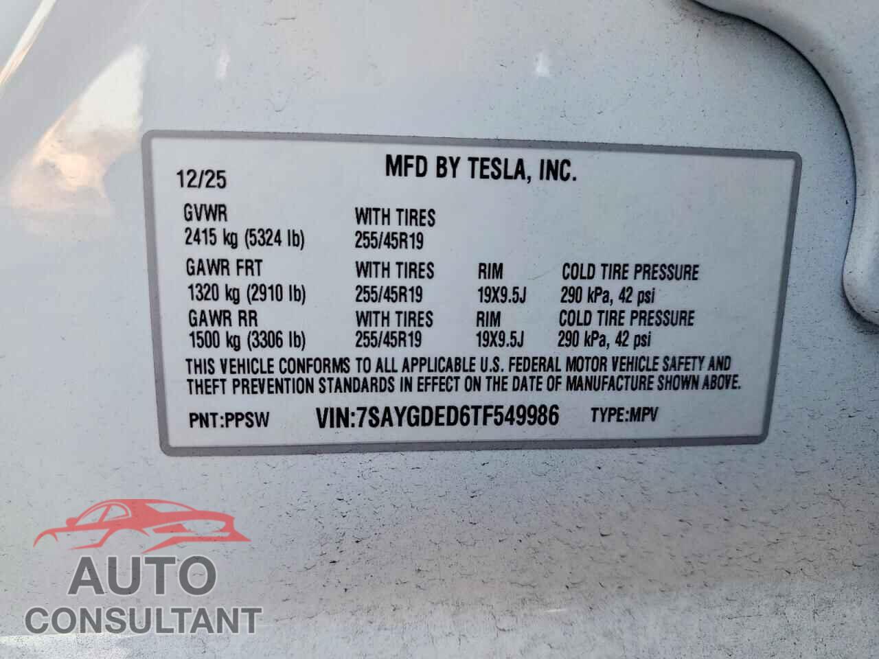 TESLA MODEL Y 2026 - 7SAYGDED6TF549986