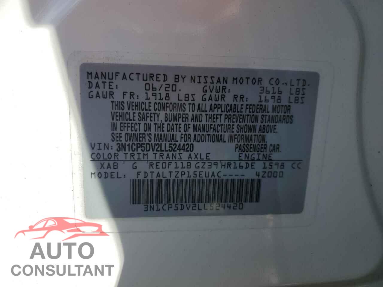 NISSAN KICKS 2020 - 3N1CP5DV2LL524420