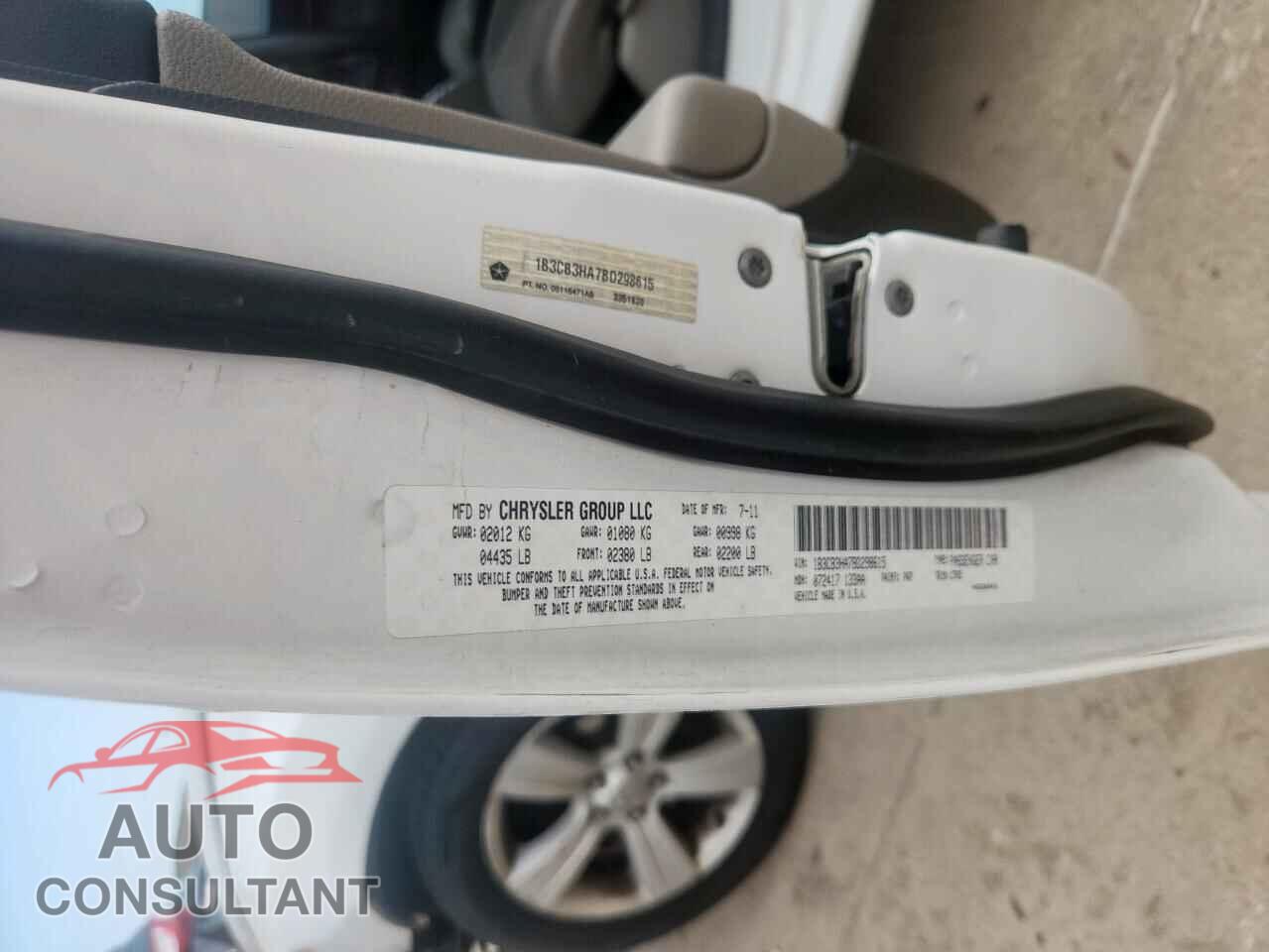 DODGE CALIBER 2011 - 1B3CB3HA7BD298615