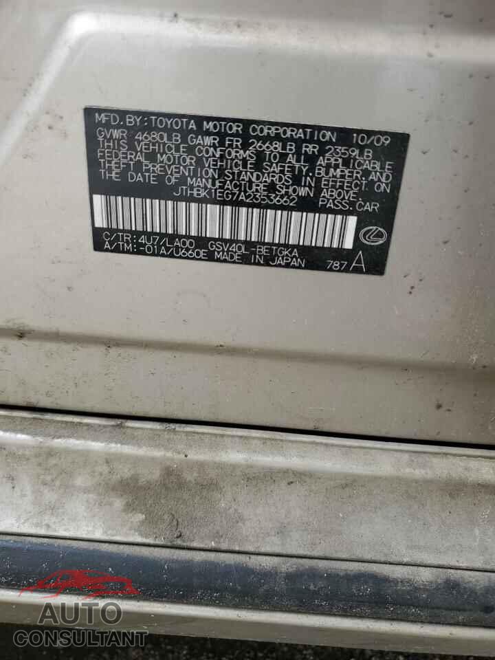 LEXUS ES350 2010 - JTHBK1EG7A2353662