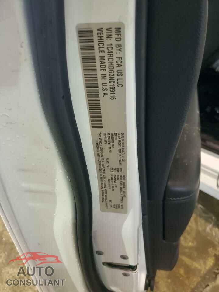 DODGE DURANGO 2022 - 1C4RDHDG3NC199116