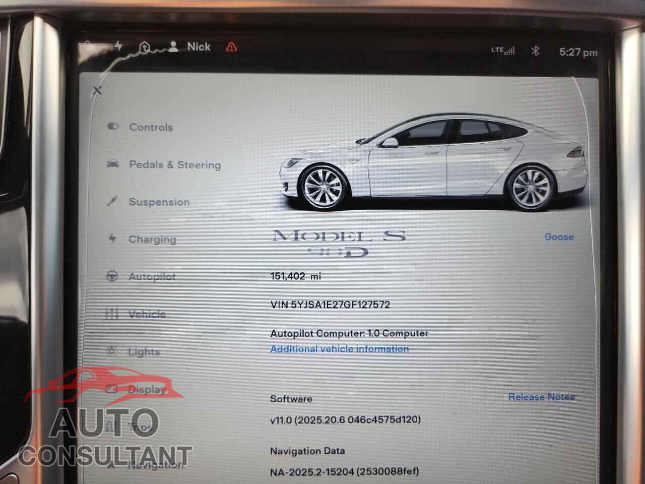 TESLA MODEL S 2016 - 5YJSA1E27GF127572