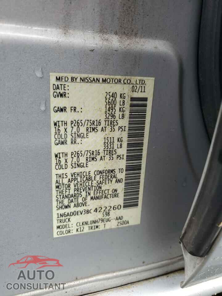 NISSAN FRONTIER 2011 - 1N6AD0EV3BC422260