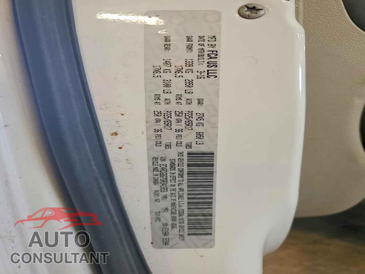 DODGE CARAVAN 2016 - 2C4RDGBG7GR341653