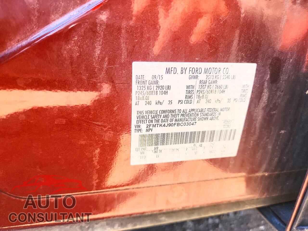 FORD EDGE 2015 - 2FMTK4J90FBC03047