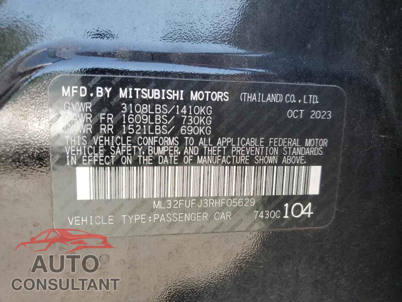 MITSUBISHI MIRAGE 2024 - ML32FUFJ3RHF05629