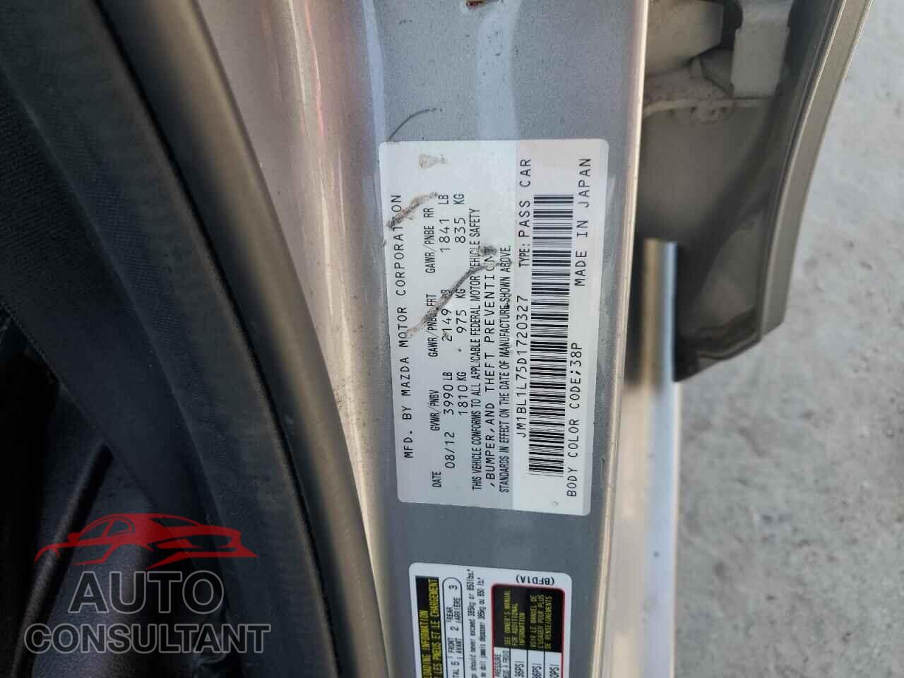 MAZDA 3 2013 - JM1BL1L75D1720327