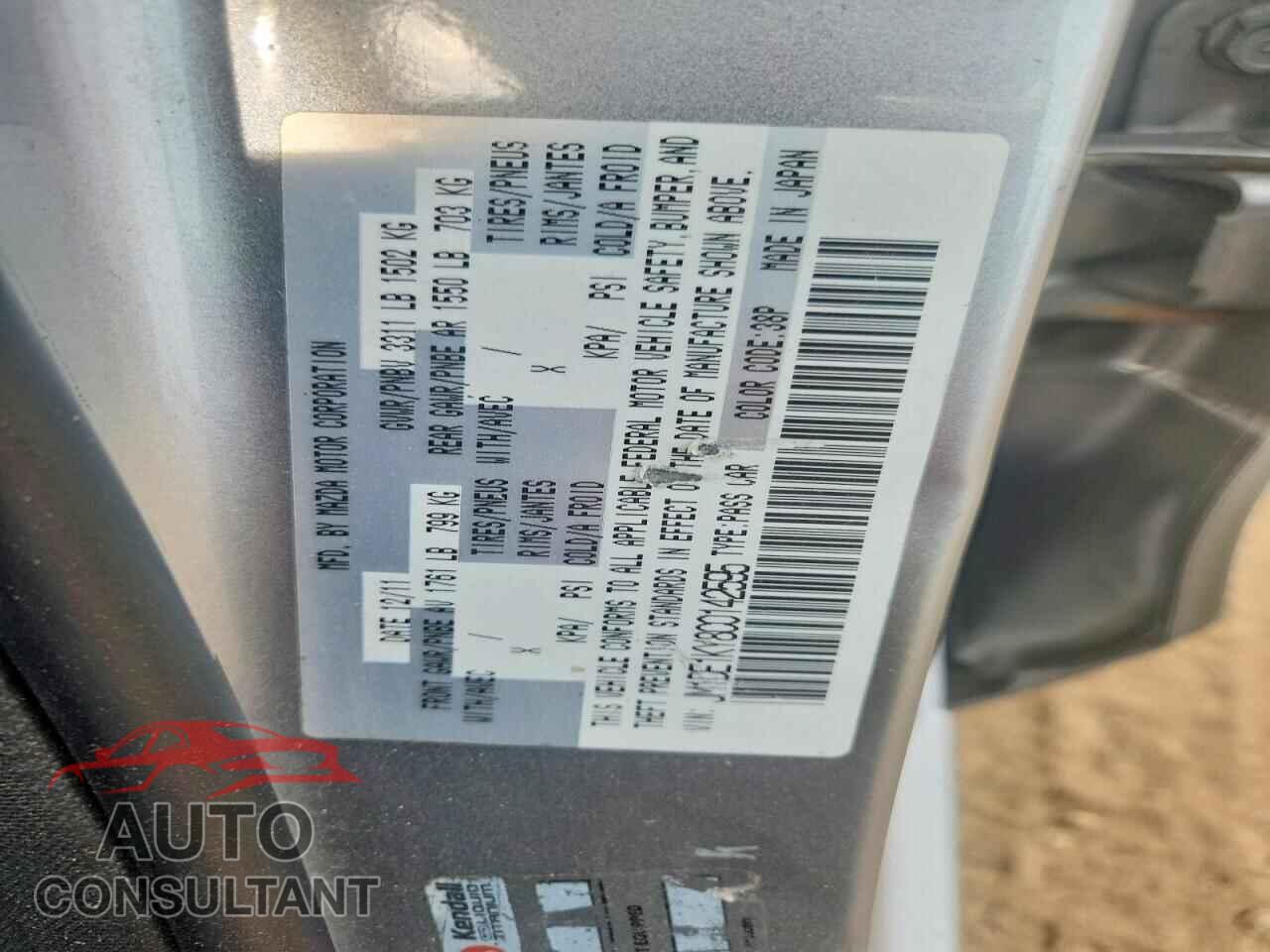 MAZDA 2 2012 - JM1DE1KY8C0142595