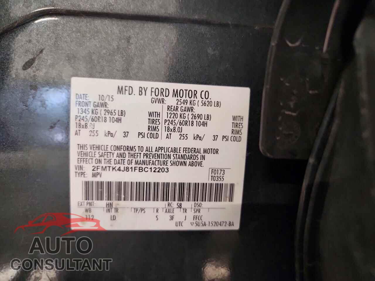 FORD EDGE 2015 - 2FMTK4J81FBC12203