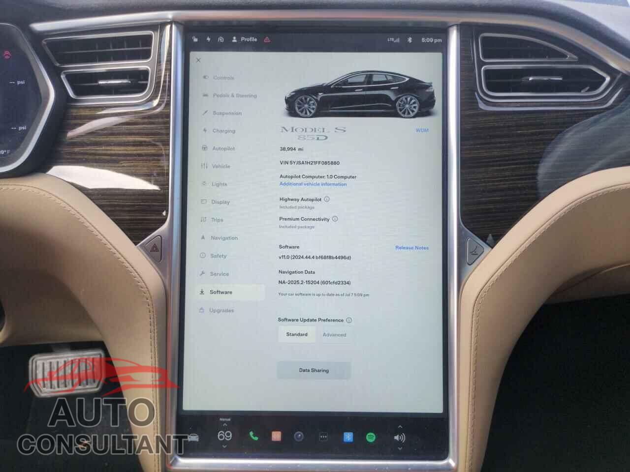 TESLA MODEL S 2015 - 5YJSA1H21FF085880