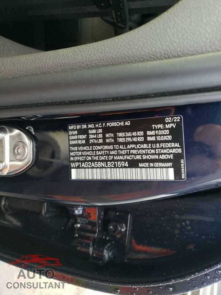 PORSCHE MACAN 2022 - WP1AG2A58NLB21594