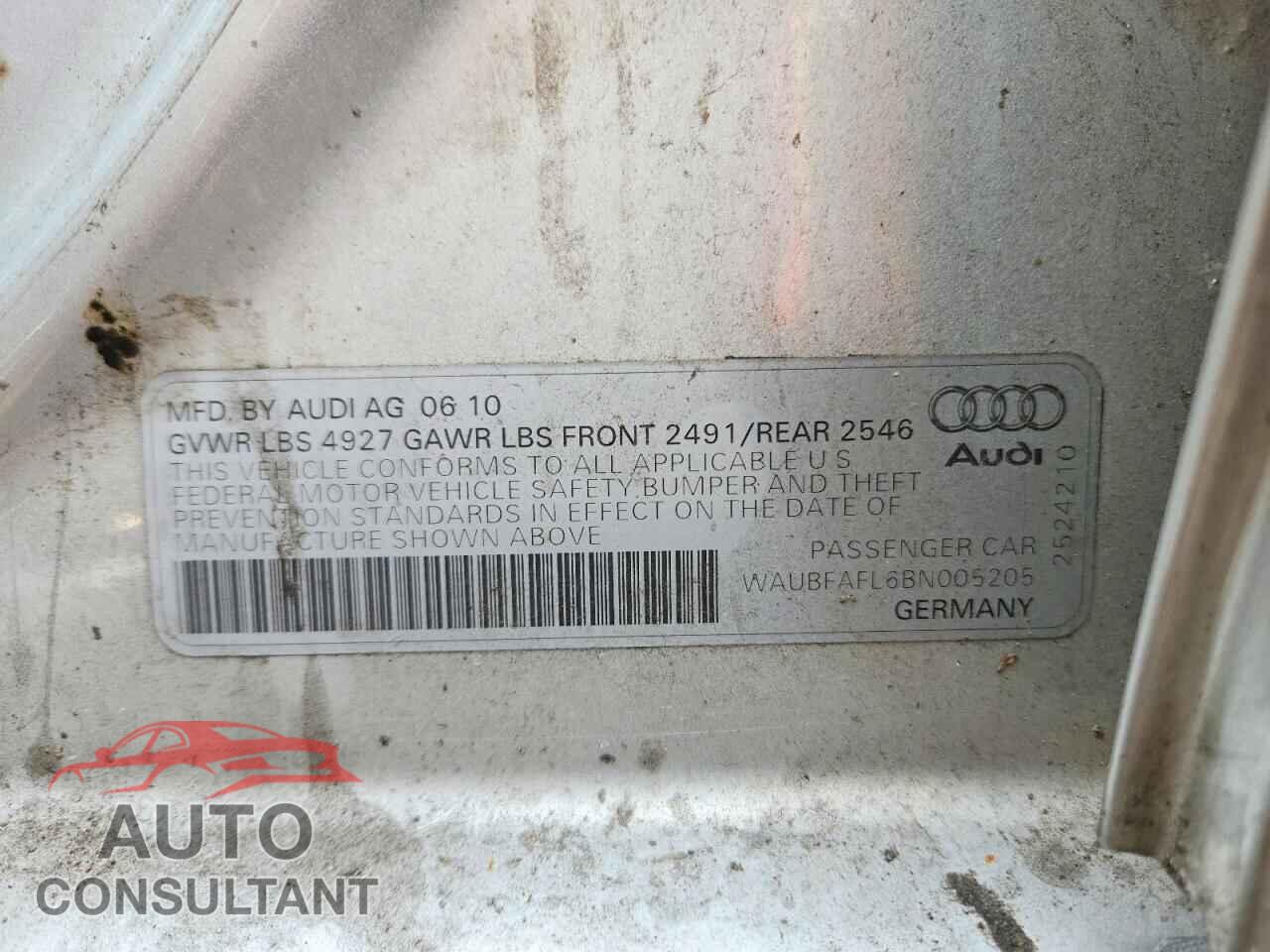 AUDI A4 2011 - WAUBFAFL6BN005205